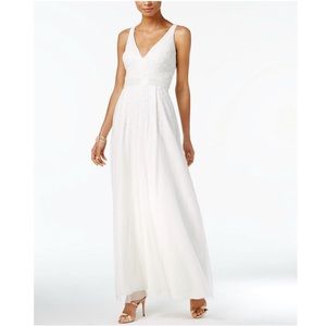 Adrianna Papell Beaded V-Neck Gown size 2